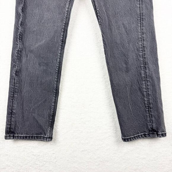 AE Stretch Super High-Rise Vegan Leather Waist Ankle Straight Jean Black Size 4R - Picture 8 of 15